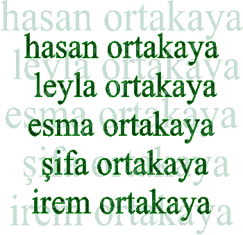 hasan ortakaya 
leyla ortakaya
esma ortakaya 
şifa ortakaya
irem ortakaya 




























































