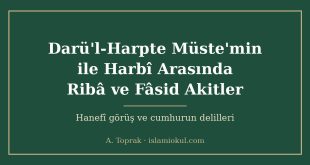 Darü'l-Harpte Müste'min ile Harbî Arasında Ribâ ve Fâsid Akitler