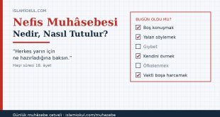 Kareli defter zerinde nefis muhsebesi cetveli ve Har sresi 18. yet